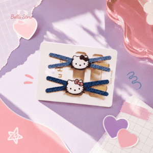Kẹp tóc xanh hello kitty cute