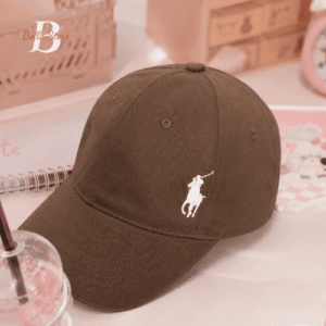 Mũ lưỡi trai basic màu nâu thêu logo